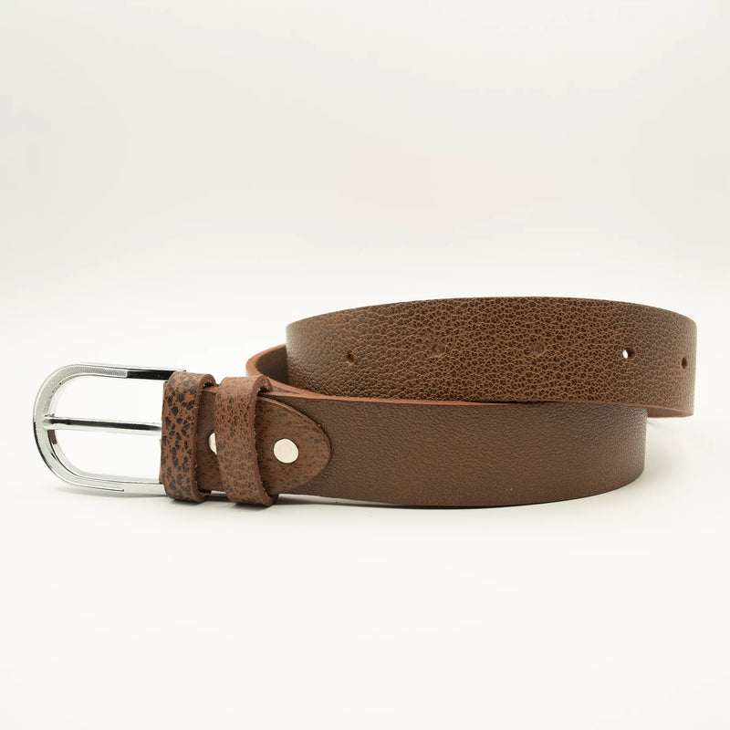 Classic Dual-Tone Brown Leather Belt