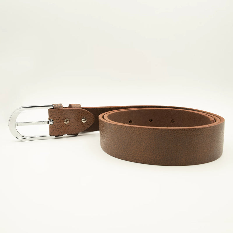 Classic Dual-Tone Brown Leather Belt