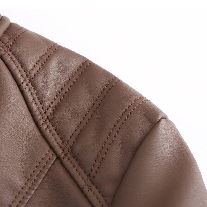 Women’s Chocolate Brown Faux Leather Moto Jacket