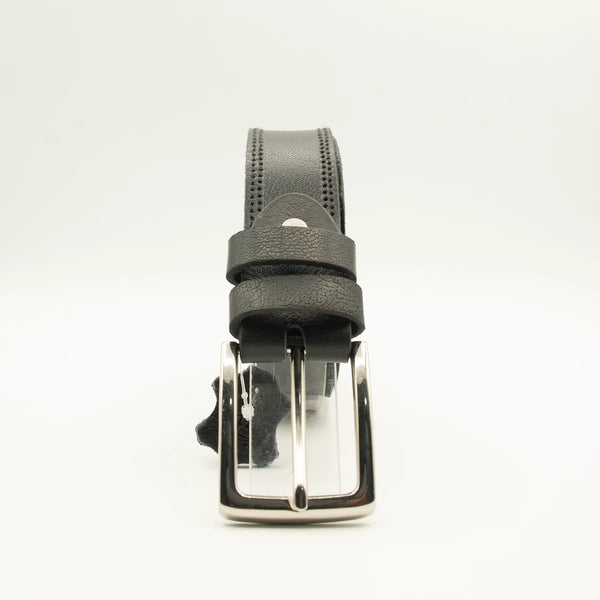 Genuine Black leather belt Double Stiched (1.25