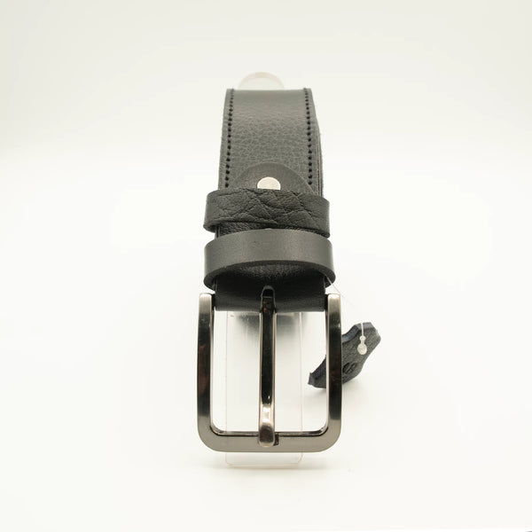 Genuine Black leather belt Single Stiched (1.5