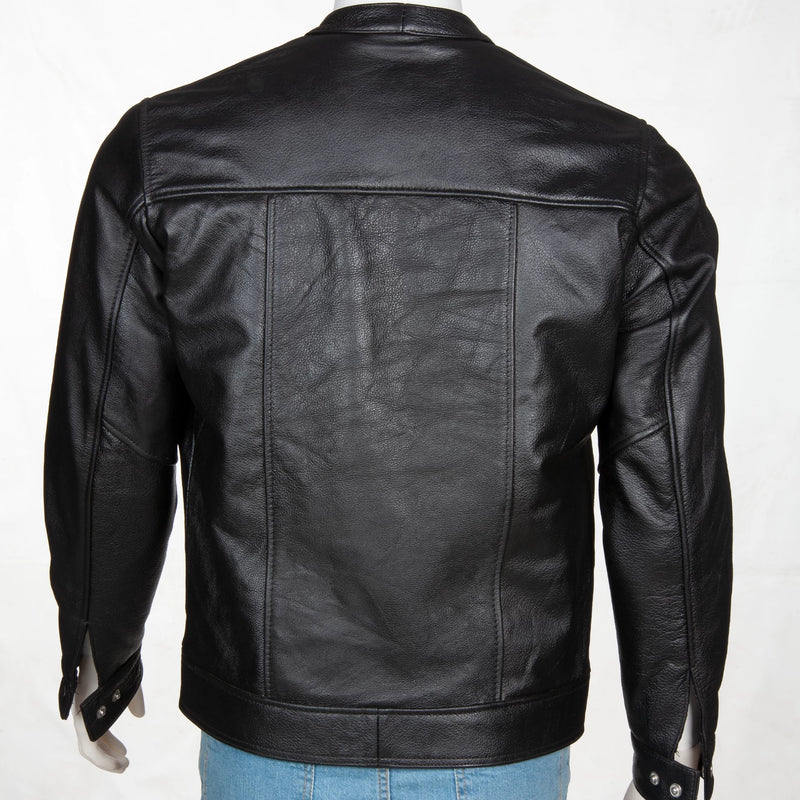 Men’s Biker Leather Jacket – Premium Quilted Shoulder & Multi-Zip Design